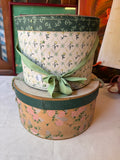Pair of Decorative Green and White Boxes
