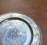 Small Silver Monogrammed Decorative Plate
