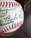 Vintage Pair of 1936 First Hall of Fame Election Baseballs and Stand
