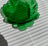 Collection of Green Glass Leaf Dishes- Set of 4