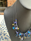Silver Hoops and Beaded Necklace