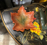 Vintage Orange Ceramic Leaf Ashtray/Catchall