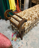 Wooden Bench With Curved Details and Tassels