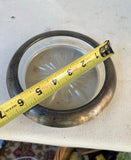 Large Etched Glass and Silver Ashtray