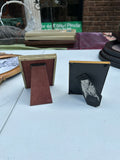 Pair of Small Gold Picture Frames With Family Photo Prints