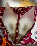 Paris Flea Market, Art Deco Brass Sconces With Detailed Glass