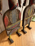 Pair of African Hand Carved and Beaded Sculptural Statues