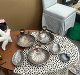 Instant Collection of Silver Shell Trays With Candleholders- Set of 6