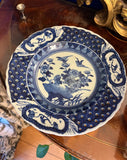 Antique Blue and White Chinoiserie Plate