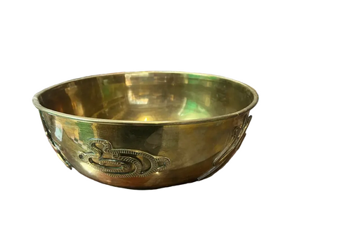 Round Brass Asian Style Bowl