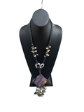 Purple Beaded Stone Necklace