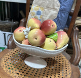 Vintage Ceramic Fruit Bowl With Peaches