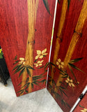 Crimson Red Bamboo Themed Room Divider Coromandel Screen