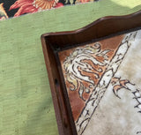 Wooden and Tile Italian Style Decorative Tray