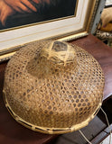 Vintage Wicker Hand Woven Outside Working Hat