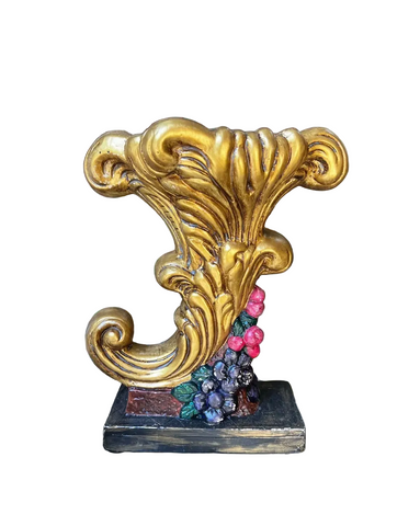 Hollywood Regency Gold Chalkware Vase