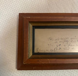Vintage Handwritten Quote, Signed and Framed
