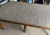 Mid-Century Wooden Bench With Cushion