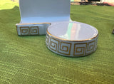 Pair of Vintage Greek Key Tea Cup Holders or Business Card Holders