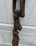 Vintage Hand Carved Figurative African Sculptural Walking Stick