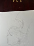 Minimalist Drawing of a Woman's Side Profile Portrait