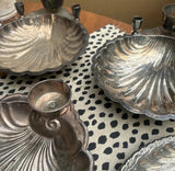 Instant Collection of Silver Shell Trays With Candleholders- Set of 6