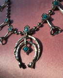 Vintage Squash Blossom Necklace With Hand Details