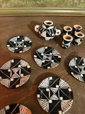 Miniature Southwest Pottery Set Black and White- Set of 11