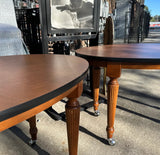 (Rentable Only) Pair of Oval Wooden Rolling Tables