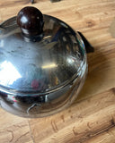 Silver Round Ice Bucket/Champagne Bucket With Wood Handles and Penguin Details