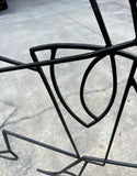 Handmade Black Metal Figurative Flat Sculpture