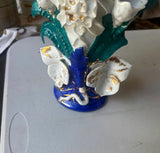 Pair of Large Vintage Italian Floral Vases