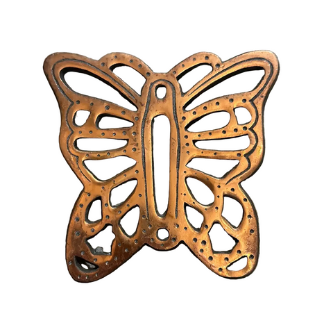 Vintage Butterfly Trivet/Hot Plate With Copper Finish