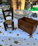 Miniature Wooden Chair Stand and Recipe Box Antique Font