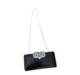 Small Fancy Black Purse With Diamond Clasp