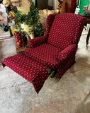 1970s Red Covered Reclining Rocking Chair