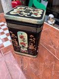 Chinoiserie Designed Metal Box With Attached Lid