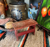 Vintage Red Wooden Miniature Stool