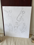 Different Erotic Positioned Nudist Drawing, Front and Back