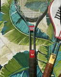 Trio of Vintage Metal Wilson Tennis Rackets and Cover