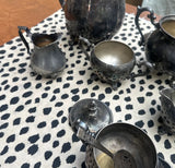 Vintage Patina Silver Tea Set- 9 Pieces Total
