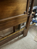 Double Twin Wooden Headboard With Brass Accents