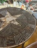 1970s Rustic Farmhouse Style Wooden Side Table With Star Design