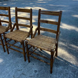 Collection of Short Wooden Ladder Back Chairs- Set of 3