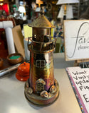 Vintage Metal Lighthouse Sculpture