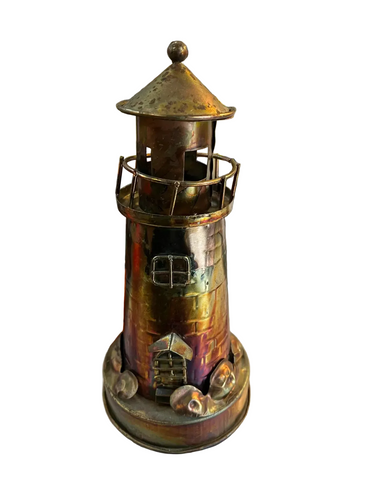 Vintage Metal Lighthouse Sculpture