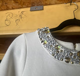 Vintage Juicy Couture White Sweater With Bling Neckline