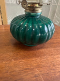 Small Vintage Green Base Oil Lamp