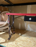Red Desk With Metal Mid Century Legs