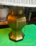 Large Vintage Brass Table Lamp With White Lampshade